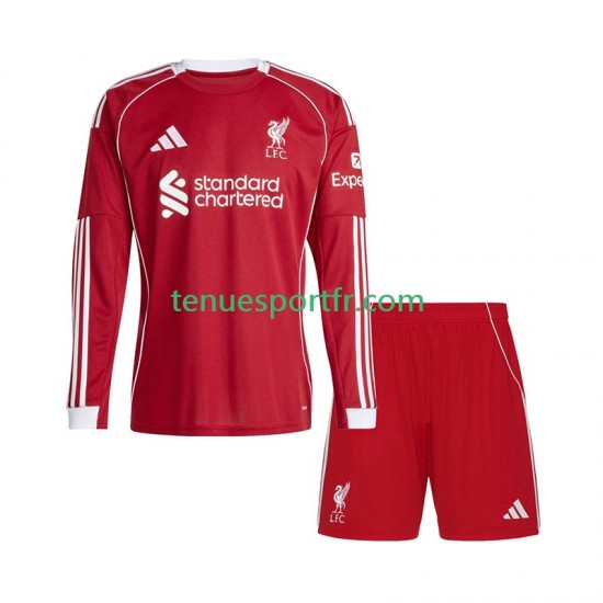 Kit Enfant Maillot Domicile Liverpool 2025-2026 à Manches Longues