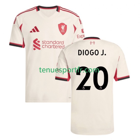 Homme Maillot Extérieur Liverpool Diogo Jota 20 2025-2026 à Manches Courtes