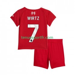 Kit Enfant Maillot Domicile Liverpool Florian Wirtz 7 2025-2026 à Manches Courtes