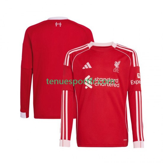 Homme Maillot Domicile Liverpool 2025-2026 à Manches Longues