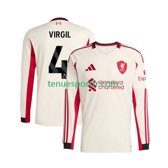 Homme Maillot Extérieur Liverpool Virgil van Dijk 4 2025-2026 à Manches Longues