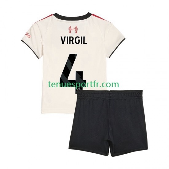 Kit Enfant Maillot Extérieur Liverpool Virgil van Dijk 4 2025-2026 à Manches Courtes