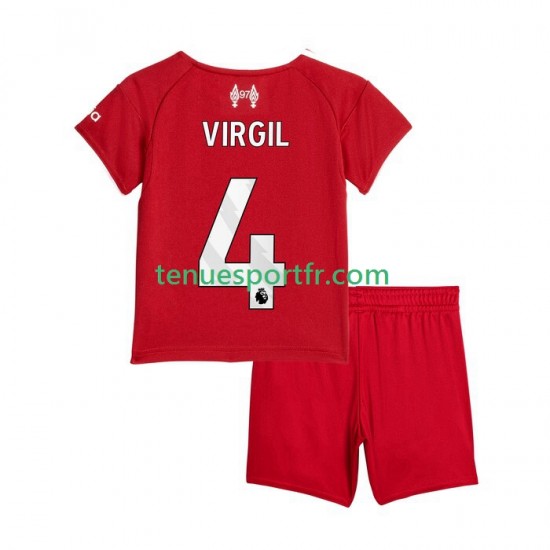 Kit Enfant Maillot Domicile Liverpool Virgil van Dijk 4 2025-2026 à Manches Courtes