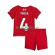 Kit Enfant Maillot Domicile Liverpool Virgil van Dijk 4 2025-2026 à Manches Courtes