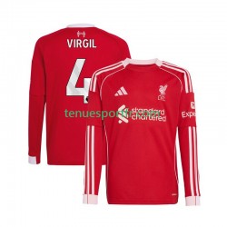 Homme Maillot Domicile Liverpool Virgil van Dijk 4 2025-2026 à Manches Longues