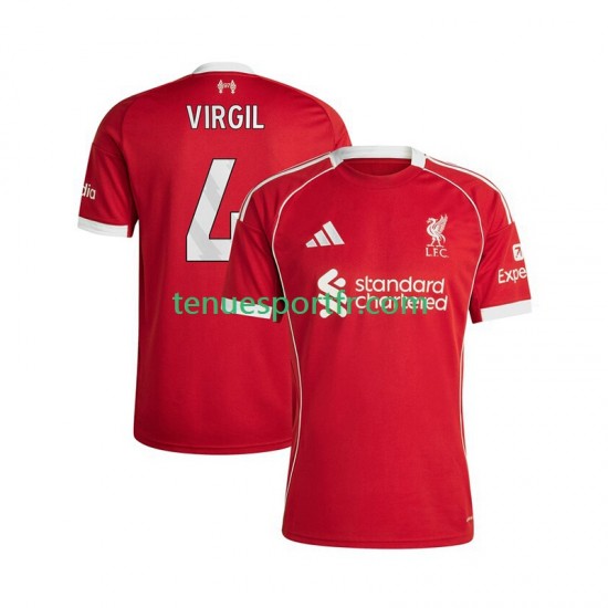 Homme Maillot Domicile Liverpool Virgil van Dijk 4 2025-2026 à Manches Courtes