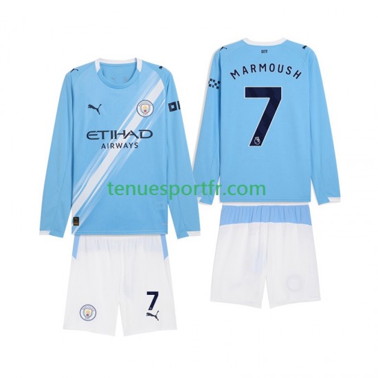 Kit Enfant Maillot Domicile Manchester City Omar Marmoush 7 2025-2026 à Manches Longues