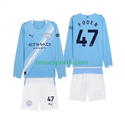 Kit Enfant Maillot Domicile Manchester City Phil Foden 47 2025-2026 à Manches Longues