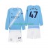 Kit Enfant Maillot Domicile Manchester City Phil Foden 47 2025-2026 à Manches Longues