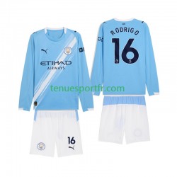 Kit Enfant Maillot Domicile Manchester City Rodrigo Hernandez 16 2025-2026 à Manches Longues
