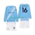 Kit Enfant Maillot Domicile Manchester City Rodrigo Hernandez 16 2025-2026 à Manches Longues
