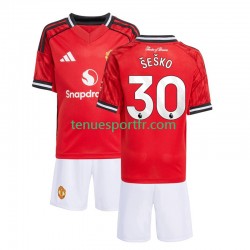 Kit Enfant Maillot Domicile Manchester United Benjamin Sesko 30 2025-2026 à Manches Courtes