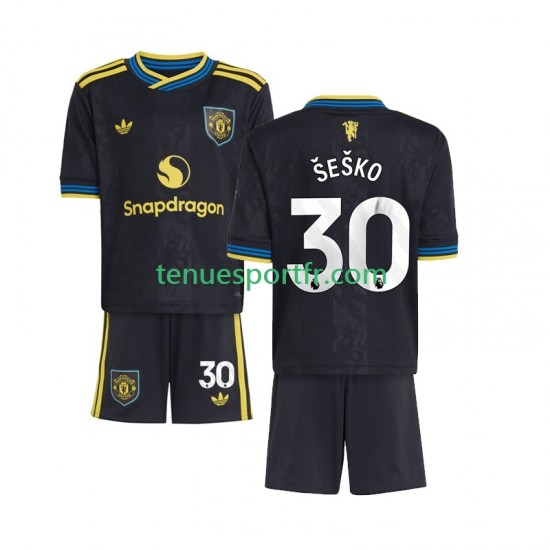 Kit Enfant Maillot Troisième Manchester United Benjamin Sesko 30 2025-2026 à Manches Courtes