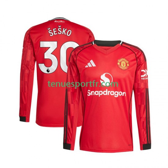 Homme Maillot Domicile Manchester United Benjamin Sesko 30 2025-2026 à Manches Longues