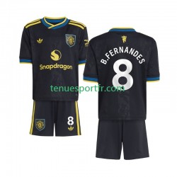 Kit Enfant Maillot Troisième Manchester United Bruno Fernandes 8 2025-2026 à Manches Courtes