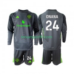 Kit Enfant Maillot Extérieur Manchester United Gardien Andre Onana 24 2025-2026 à Manches Longues
