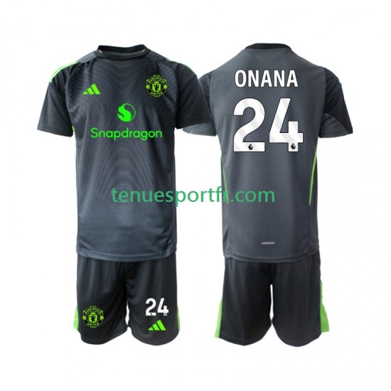 Kit Enfant Maillot Extérieur Manchester United Gardien Andre Onana 24 2025-2026 à Manches Courtes