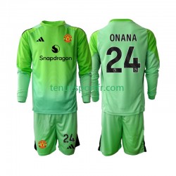 Kit Enfant Maillot Quatrième Manchester United Gardien Andre Onana 24 2025-2026 à Manches Longues
