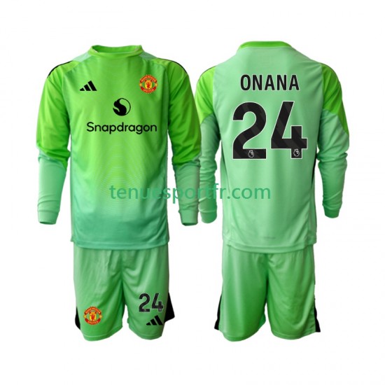 Kit Enfant Maillot Quatrième Manchester United Gardien Andre Onana 24 2025-2026 à Manches Longues