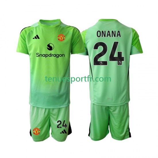 Kit Enfant Maillot Quatrième Manchester United Gardien Andre Onana 24 2025-2026 à Manches Courtes