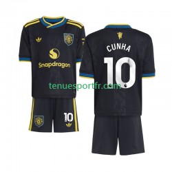Kit Enfant Maillot Troisième Manchester United Matheus Cunha 10 2025-2026 à Manches Courtes