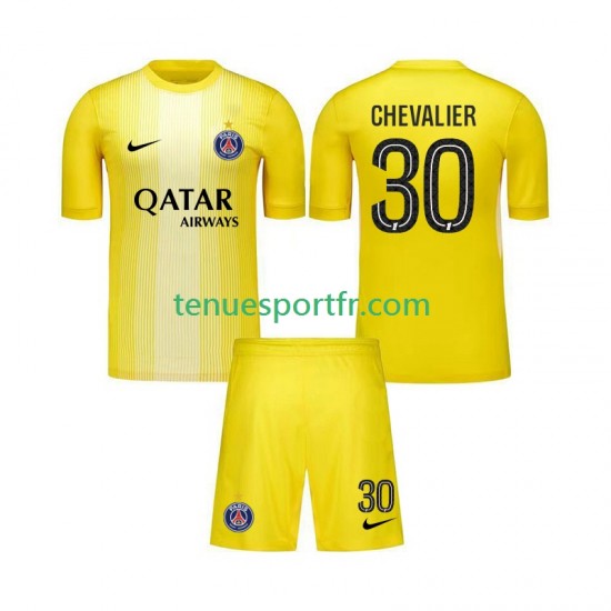 Kit Enfant Maillot Troisième Paris Saint-Germain Gardien Lucas Chevalier 30 2025-2026 à Manches Courtes
