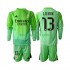 Kit Enfant Maillot Extérieur Real Madrid Gardien Andriy Lunin 13 2025-2026 à Manches Longues