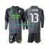 Kit Enfant Maillot Troisième Real Madrid Gardien Andriy Lunin 13 2025-2026 à Manches Longues