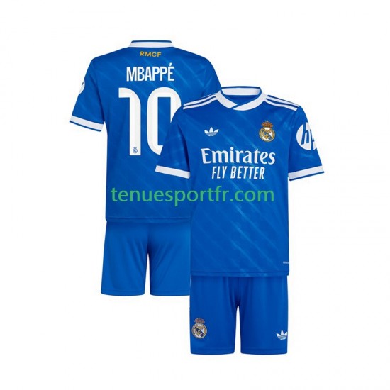 Kit Enfant Maillot Troisième Real Madrid Kylian Mbappe 10 2025-2026 à Manches Courtes
