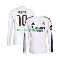 Homme Maillot Domicile Real Madrid Kylian Mbappe 10 2025-2026 à Manches Longues