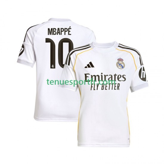 Homme Maillot Domicile Real Madrid Kylian Mbappe 10 2025-2026 à Manches Courtes