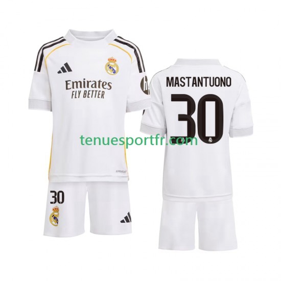 Kit Enfant Maillot Domicile Real Madrid Mastantuono 30 2025-2026 à Manches Courtes