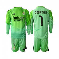 Kit Enfant Maillot Extérieur Real Madrid Thibaut Courtois 1 2025-2026 à Manches Longues