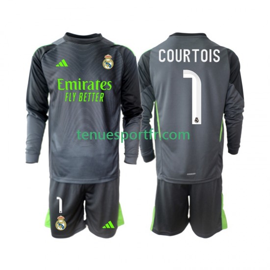 Kit Enfant Maillot Troisième Real Madrid Thibaut Courtois 1 2025-2026 à Manches Longues