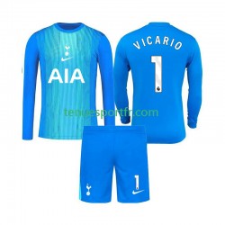Kit Enfant Maillot Extérieur Tottenham Hotspur Gardien Guglielmo Vicario 1 2025-2026 à Manches Longues