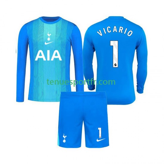 Kit Enfant Maillot Extérieur Tottenham Hotspur Gardien Guglielmo Vicario 1 2025-2026 à Manches Longues