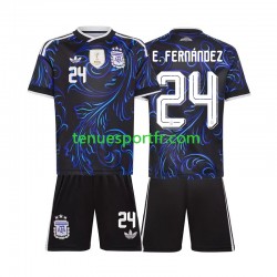 Kit Enfant Maillot Extérieur Argentine Enzo Fernandez 24 World Cup 2026 à Manches Courtes