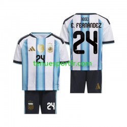 Kit Enfant Maillot Domicile Argentine Enzo Fernandez 24 World Cup 2026 à Manches Courtes