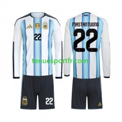 Kit Enfant Maillot Domicile Argentine Franco Mastantuono 22 World Cup 2026 à Manches Longues