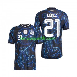 Homme Maillot Extérieur Argentine Jose Manuel Lopez 21 World Cup 2026 à Manches Courtes