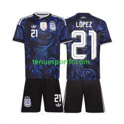 Kit Enfant Maillot Extérieur Argentine Jose Manuel Lopez 21 World Cup 2026 à Manches Courtes