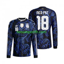 Homme Maillot Extérieur Argentine Nico Paz 18 World Cup 2026 à Manches Longues
