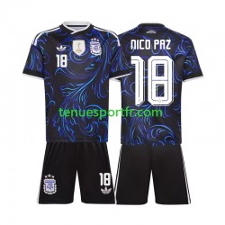 Kit Enfant Maillot Extérieur Argentine Nico Paz 18 World Cup 2026 à Manches Courtes