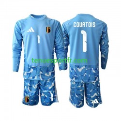 Kit Enfant Maillot Domicile Belgique Gardien Thibaut Courtois 1 World Cup 2026 à Manches Longues