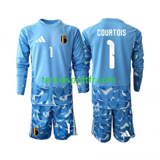 Kit Enfant Maillot Domicile Belgique Gardien Thibaut Courtois 1 World Cup 2026 à Manches Longues