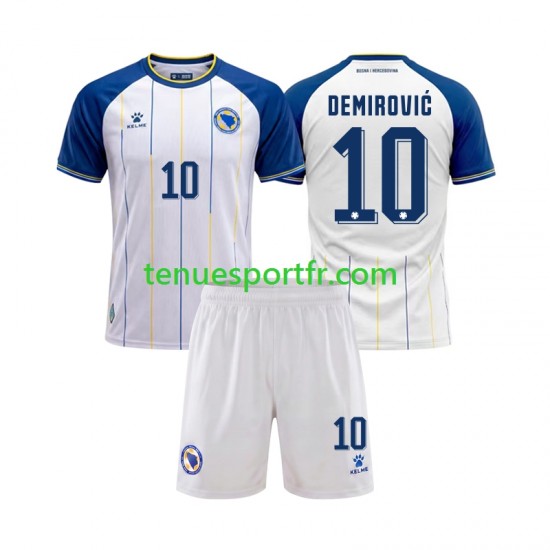 Kit Enfant Maillot Extérieur Bosnie Herzégovine Ermedin Demirovic 10 World Cup 2026 à Manches Courtes