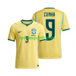 Homme Maillot Domicile Brésil Matheus Cunha 9 World Cup 2026 à Manches Courtes