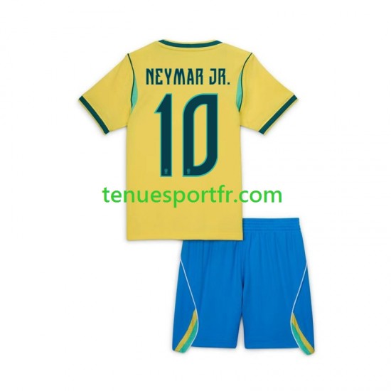 Kit Enfant Maillot Domicile Brésil Neymar JR 10 World Cup 2026 à Manches Courtes