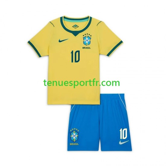 Kit Enfant Maillot Domicile Brésil Neymar JR 10 World Cup 2026 à Manches Courtes