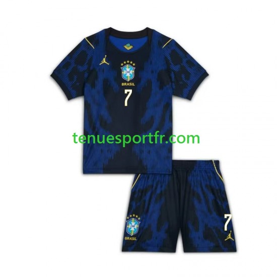Kit Enfant Maillot Extérieur Brésil Vinicius Junior 7 World Cup 2026 à Manches Courtes